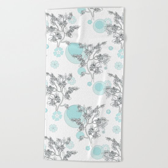 Foggy morning . Beach Towel