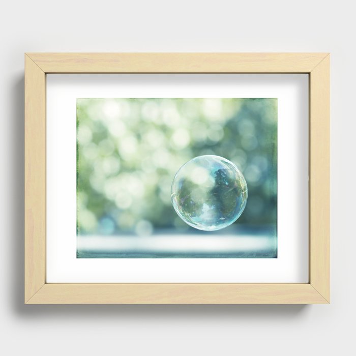 Bubble Photography, Bathroom Blue Green Art, Soap Bubbles Laundry Room Print, Bath Nursery Photo Recessed Framed Print