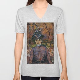 Henri de Toulouse-Lautrec - Portrait of Suzanne Valadon (1885) V Neck T Shirt