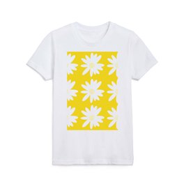 White Daisy Flowers Yellow Background Summer Mood #decor #society6 #buyart Kids T Shirt