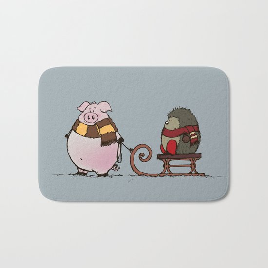 Pig and hedgehog Bath Mat