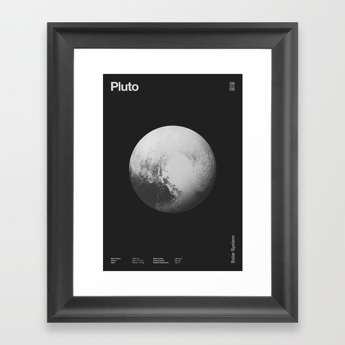 Solar System _ 09 Pluto Framed Art Print