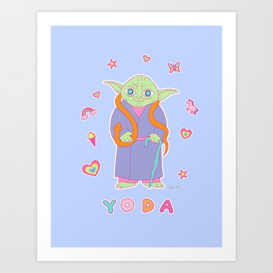 Yoda Sticker Magic Art Print