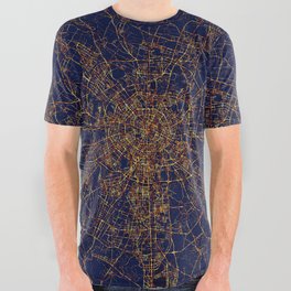 Chengdu, Sichuan, China Map  - City At Night All Over Graphic Tee