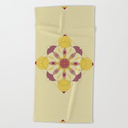Prosperity Mandala Yellow & Purple Beach Towel