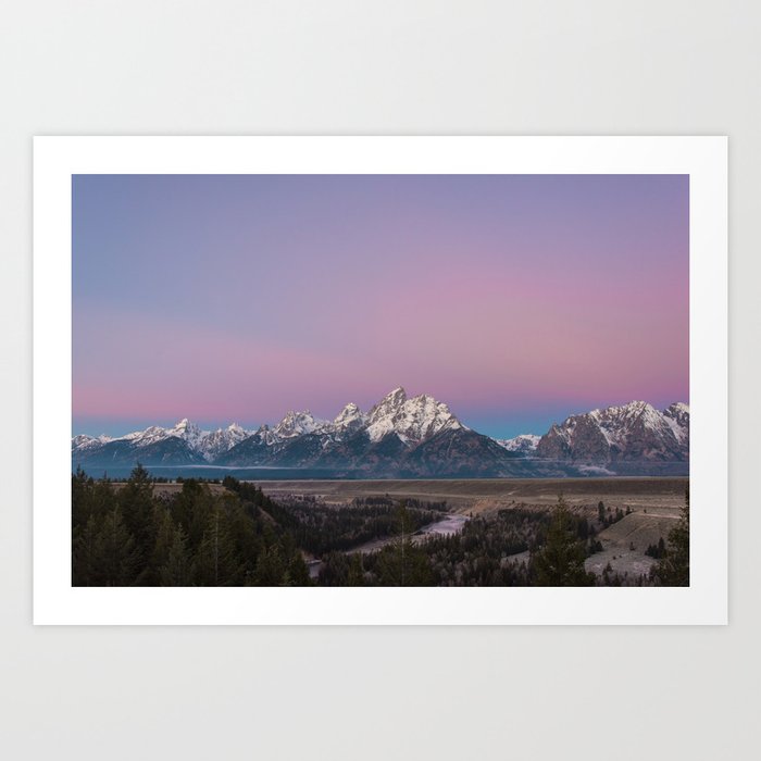 Pink Sunrise in Grand Teton Art Print