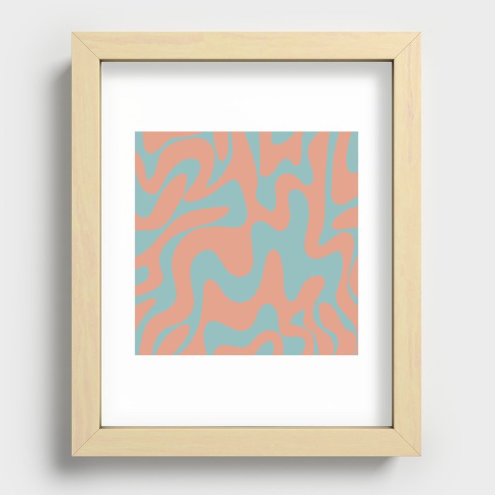 23 Abstract Liquid Swirly Shapes 220725 Valourine Digital Design Recessed Framed Print