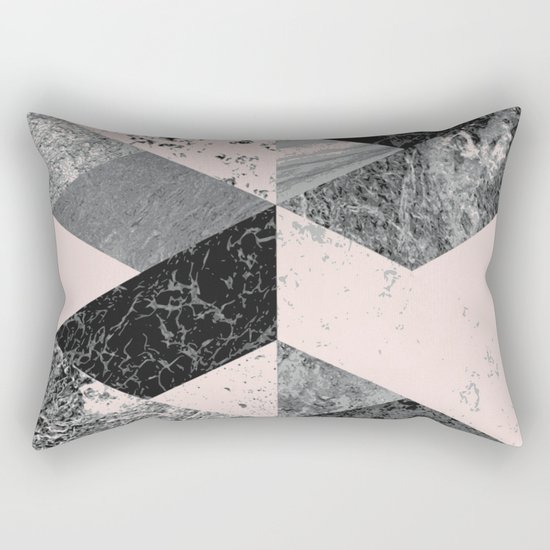 Geometric modern abstract wall art print Rectangular Pillow