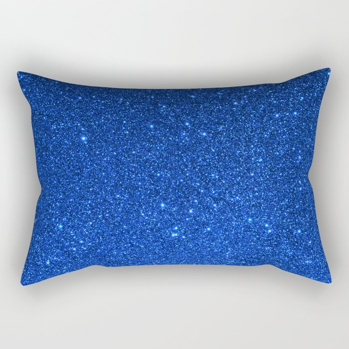 Sapphire September Libra Blue Birthstone Shimmering Glitter Rectangular Pillow
