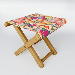 Retro Summer Cherries, Peaches and Apricots Folding Stool