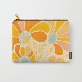 Sunny Flowers Floral Illustration Carry-All Pouch