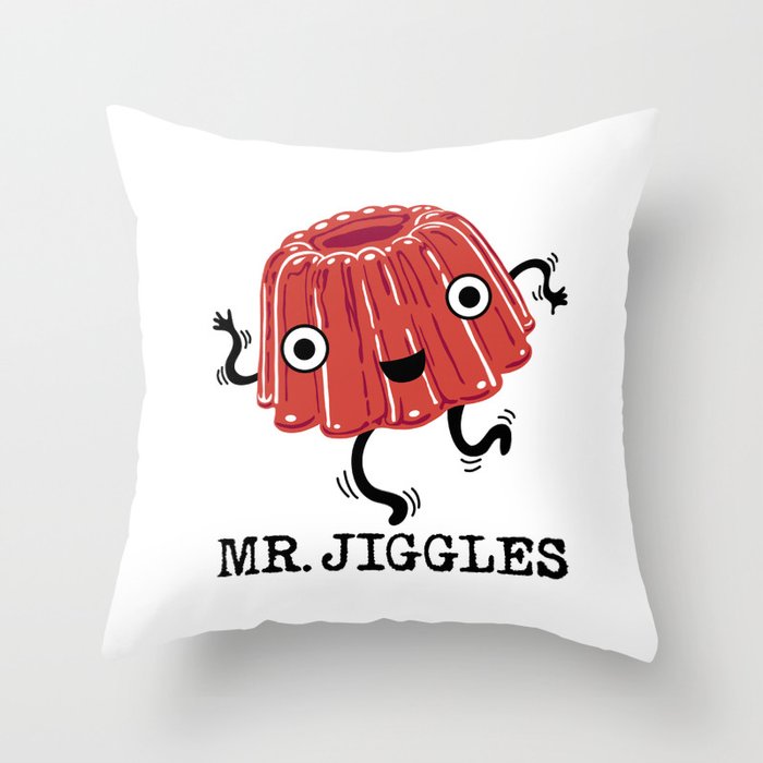 Mr Jiggles - jello Throw Pillow