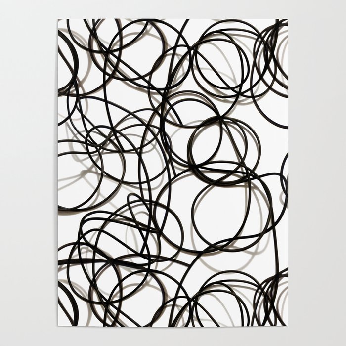 Black cables - abstract pattern Poster