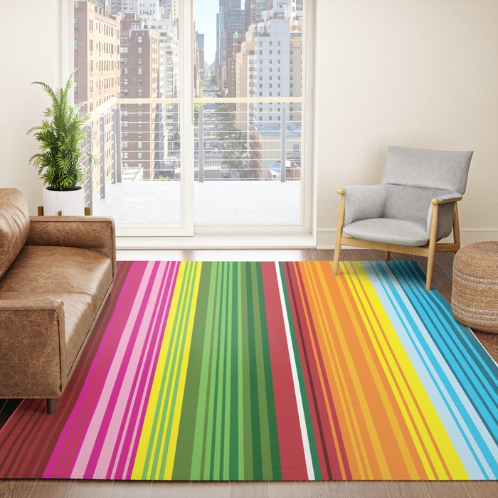 Mexican Blanket - Rainbow Striped Leggings by Nikki White