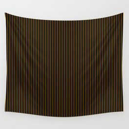 Yellow Vertical Lines On A Black Background, Line Pattern Wall Tapestry