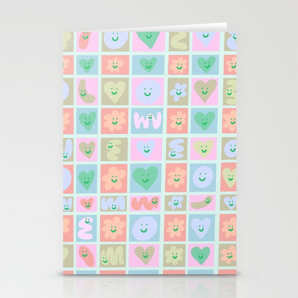 Love Candies - Pastel Blue and Coral Stationery Cards