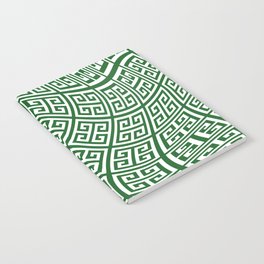 Green and White Greek Key Liquify Notebook