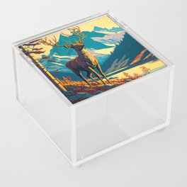 art deco style paint with a young deer Acrylic Box