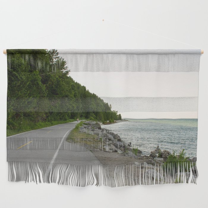 Lake Michigan and a Bicycle only Highway on Mackinac Island Wall Hanging