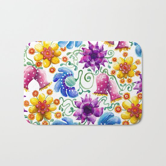 Summer Flowers Bath Mat