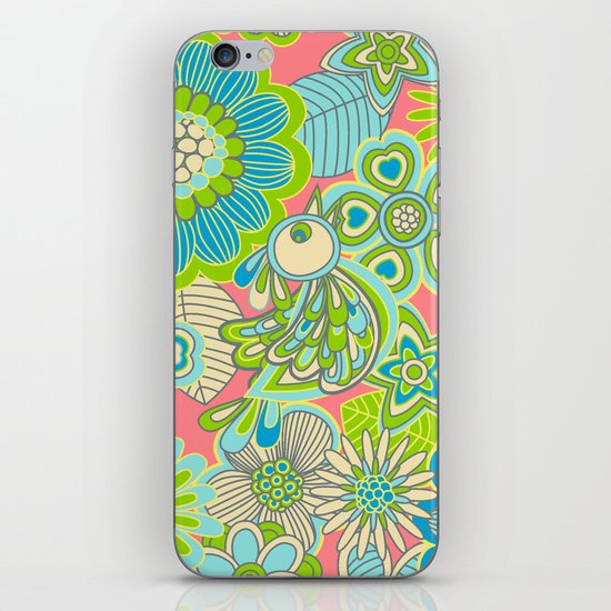 "Welcome birds to my garden"..pink iPhone & iPod Skin