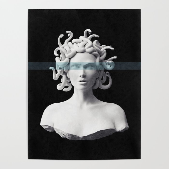 Medusa Poster | Painting, Digital, Ink, Black-and-white, Street-art, Pop-art, Ink-pen, Digital-manipulation, Hdr, Mythology