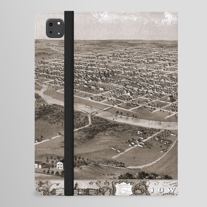 Iowa City vintage pictorial map iPad Folio Case