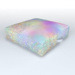 Pretty Rainbow Holographic Glitter Outdoor Floor Cushion