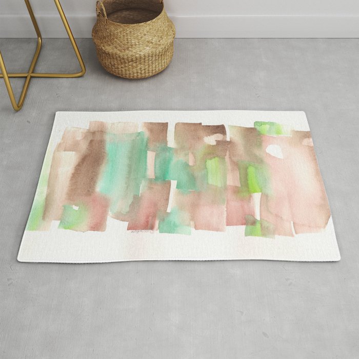  Minimalist Art Abstract Art [161228] 8. Abstract Watercolour Color Study |Watercolor Brush Stroke Rug