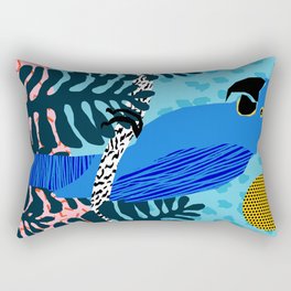 Steaz - memphis throwback tropical retro minimal bird art 1980s 80s style pattern parrot fashion Rectangular Pillow
