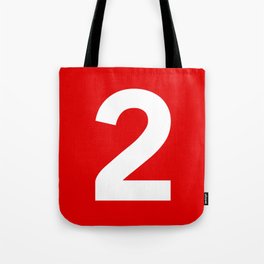 Number 2 (White & Red) Tote Bag