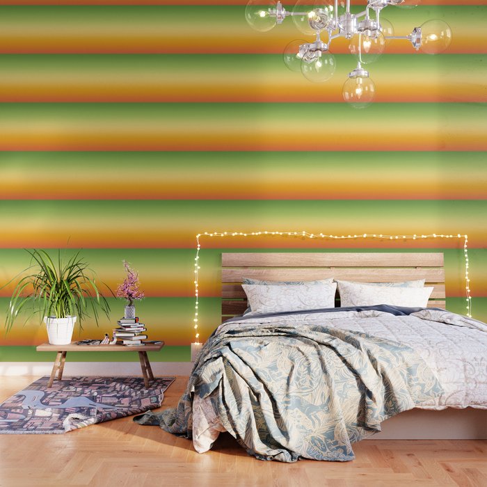 Tropical Summer Gradient of Orange, Lemon and Lime Ombre Wallpaper