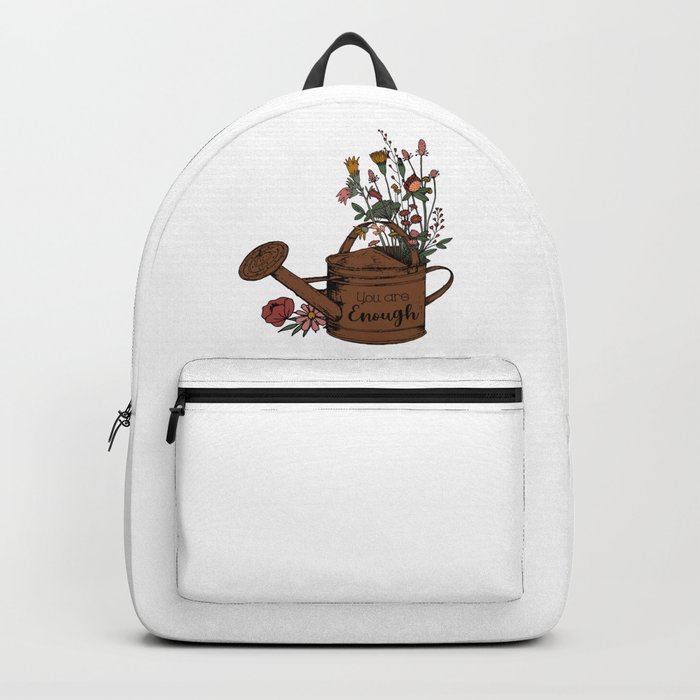 You Are Enough Floral Boho Gardening Backpack