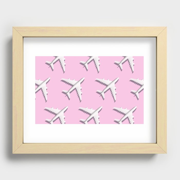 Airplane pattern Recessed Framed Print