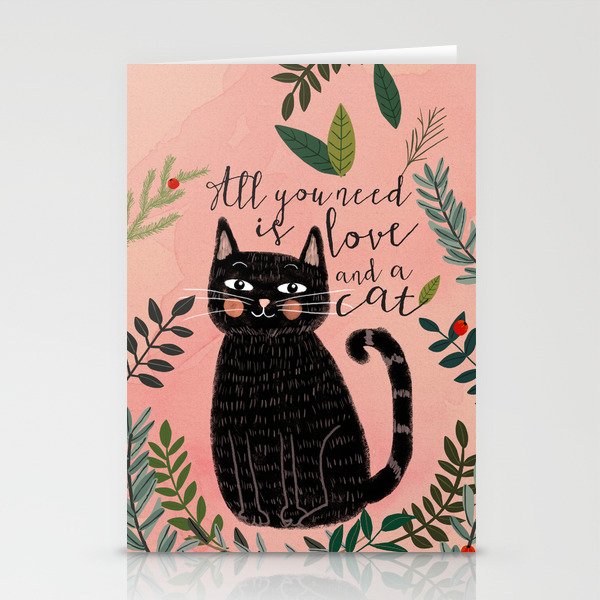 ALL YOU NEED IS LOVE AND A CAT Stationery Cards