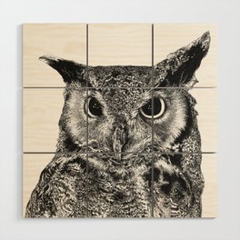 Great Horned Owl Wood Wall Art