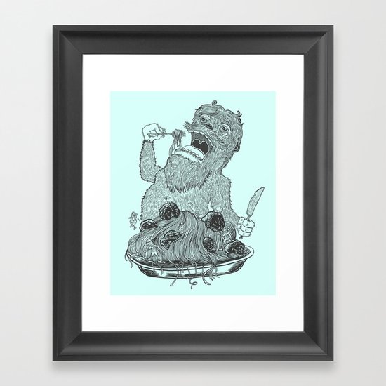 Yeti Spaghetti Framed Art Print