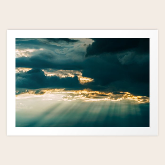 Let There Be Light Sunshine After Rain Storm Clouds Summer Sky Wall Art Print Large Art Print Art Print By Radub85 Society6