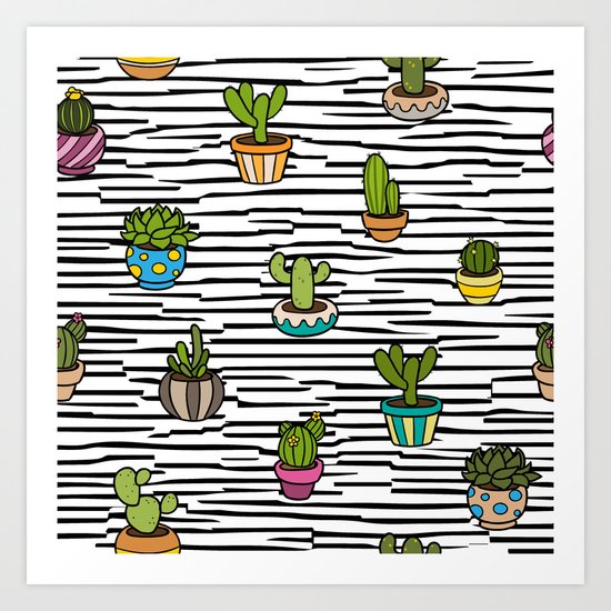 Cacti Pattern Art Print