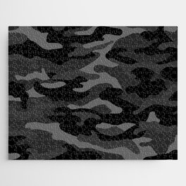 Camouflage Pattern Black Jigsaw Puzzle