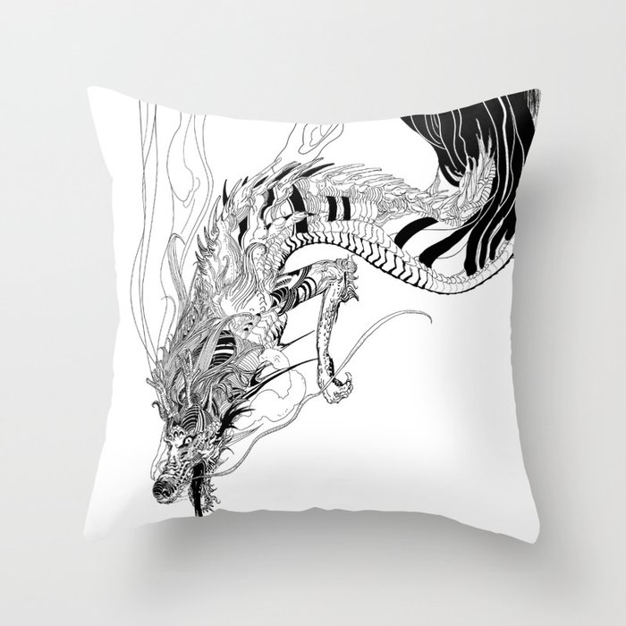 Falling dragon Throw Pillow