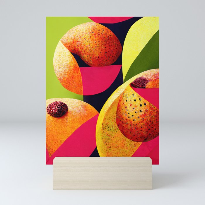 Orange Blitz - Abstract Minimalist Digital Retro Poster Art Mini Art Print