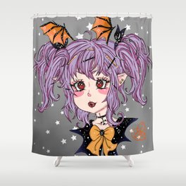 Cute Anime Vampire Girl Shower Curtain