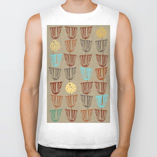 Pods and Seeds 2 on Linen Biker Tank