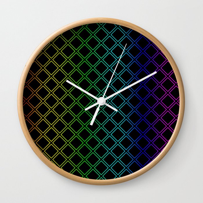 Rainbow Squarity Wall Clock