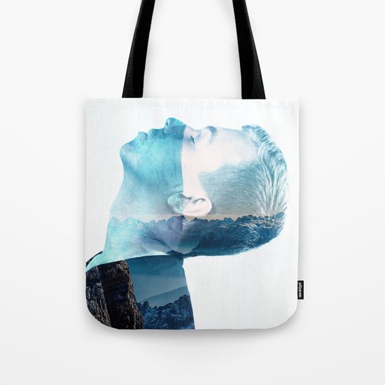 double exposure Face Tote Bag