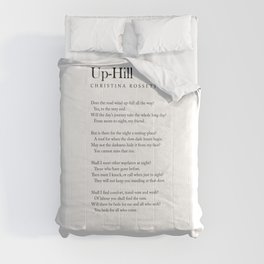 Up-Hill - Christina Rossetti Poem - Literature - Typography Print 2 Comforter