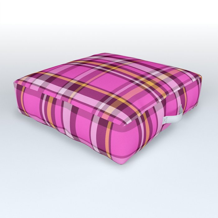 Plaid // Hot Pink Outdoor Floor Cushion