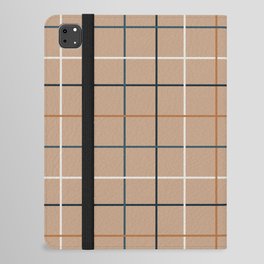 Tan Grid iPad Folio Case