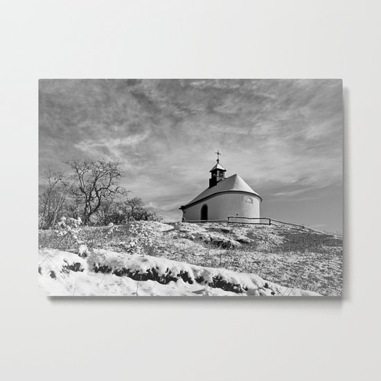 Chapel in the snow (Kleine Kalmit) Metal Print